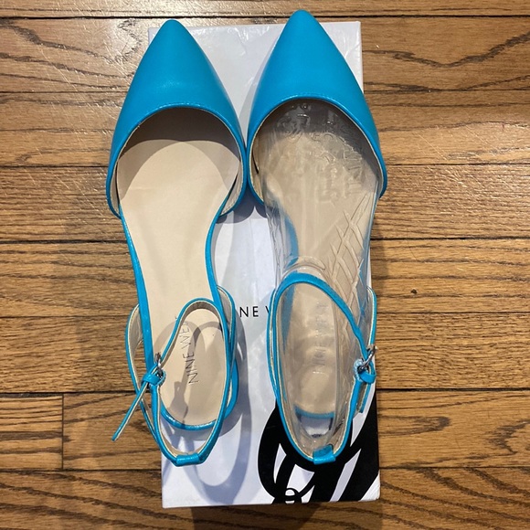 Nine West turquoise ankle strap flats - Picture 1 of 6